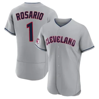 Men's Authentic Gray Amed Rosario Cleveland Guardians Road Jersey