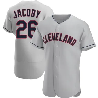 Men's Authentic Gray Brook Jacoby Cleveland Guardians Road Jersey