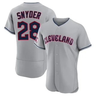 Men's Authentic Gray Cory Snyder Cleveland Guardians Road Jersey