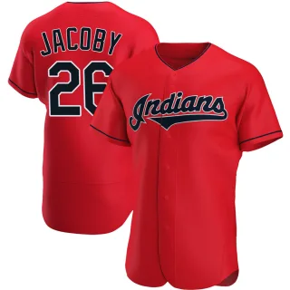 Men's Authentic Red Brook Jacoby Cleveland Guardians Alternate Jersey