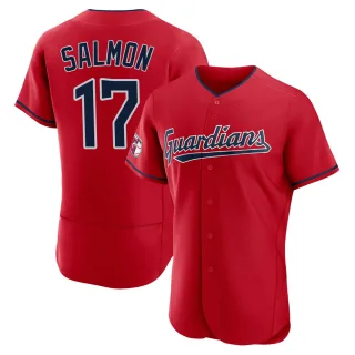 Men's Authentic Red Chico Salmon Cleveland Guardians Alternate Jersey