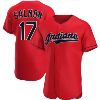 Men's Authentic Red Chico Salmon Cleveland Guardians Alternate Jersey