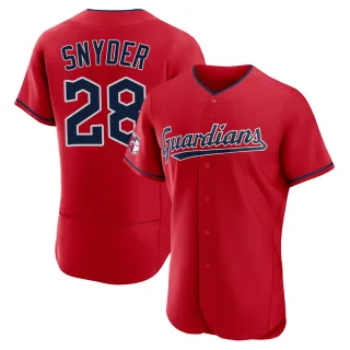 Men's Authentic Red Cory Snyder Cleveland Guardians Alternate Jersey