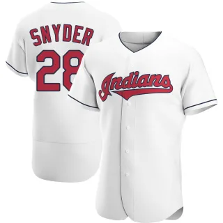 Men's Authentic White Cory Snyder Cleveland Guardians Home Jersey