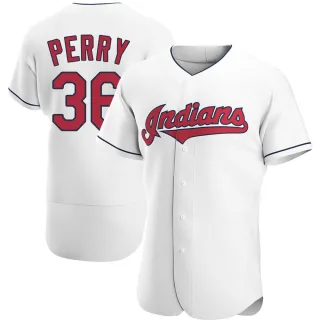 Men's Authentic White Gaylord Perry Cleveland Guardians Home Jersey