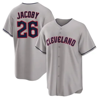 Men's Replica Gray Brook Jacoby Cleveland Guardians Road Jersey