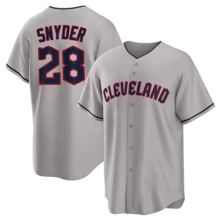 Men's Replica Gray Cory Snyder Cleveland Guardians Road Jersey
