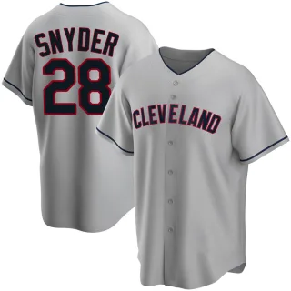 Men's Replica Gray Cory Snyder Cleveland Guardians Road Jersey