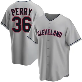 Men's Replica Gray Gaylord Perry Cleveland Guardians Road Jersey
