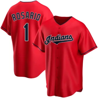 Men's Replica Red Amed Rosario Cleveland Guardians Alternate Jersey