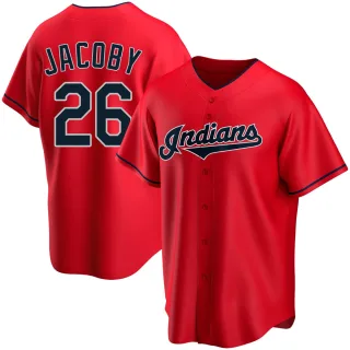 Men's Replica Red Brook Jacoby Cleveland Guardians Alternate Jersey