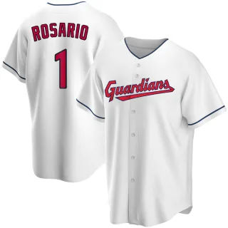 Men's Replica White Amed Rosario Cleveland Guardians Home Jersey