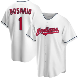 Men's Replica White Amed Rosario Cleveland Guardians Home Jersey
