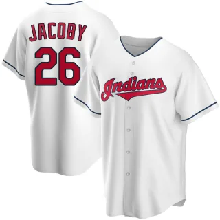 Men's Replica White Brook Jacoby Cleveland Guardians Home Jersey