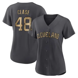 Women's Authentic Charcoal Emmanuel Clase Cleveland Guardians 2022 All-Star Game Jersey