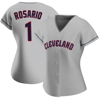 Women's Authentic Gray Amed Rosario Cleveland Guardians Road Jersey
