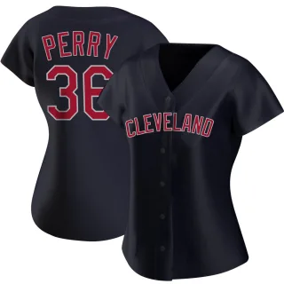 Women's Authentic Navy Gaylord Perry Cleveland Guardians Alternate Jersey