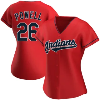 Women's Authentic Red Boog Powell Cleveland Guardians Alternate Jersey
