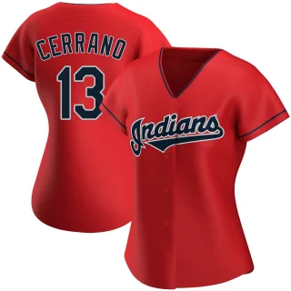 Women's Authentic Red Pedro Cerrano Cleveland Guardians Alternate Jersey