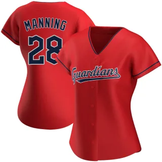Women's Authentic Red Rick Manning Cleveland Guardians Alternate Jersey