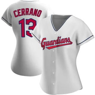 Women's Authentic White Pedro Cerrano Cleveland Guardians Home Jersey