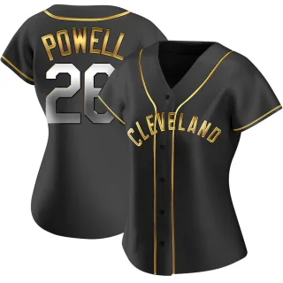 Women's Replica Black Golden Boog Powell Cleveland Guardians Alternate Jersey