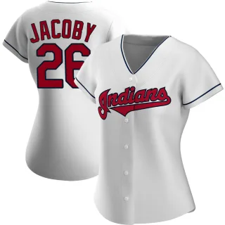 Women's Replica White Brook Jacoby Cleveland Guardians Home Jersey