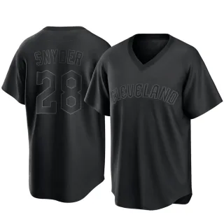 Youth Replica Black Cory Snyder Cleveland Guardians Pitch Fashion Jersey