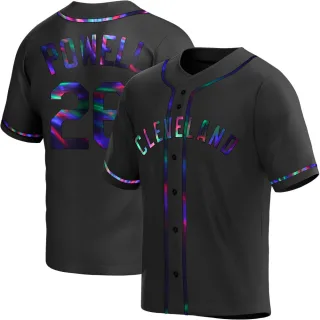 Youth Replica Black Holographic Boog Powell Cleveland Guardians Alternate Jersey