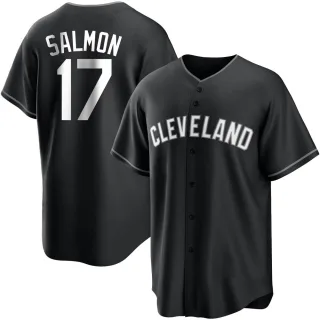 Youth Replica Black/White Chico Salmon Cleveland Guardians Jersey