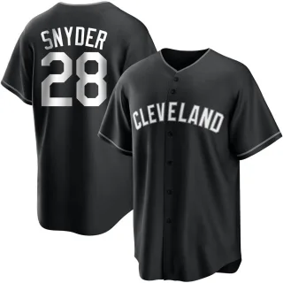Youth Replica Black/White Cory Snyder Cleveland Guardians Jersey