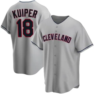 Youth Replica Gray Duane Kuiper Cleveland Guardians Road Jersey