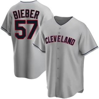 Youth Replica Gray Shane Bieber Cleveland Guardians Road Jersey