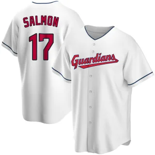 Youth Replica White Chico Salmon Cleveland Guardians Home Jersey