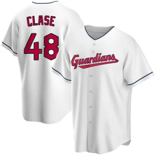 Youth Replica White Emmanuel Clase Cleveland Guardians Home Jersey