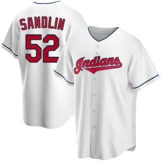 Youth Replica White Nick Sandlin Cleveland Guardians Home Jersey